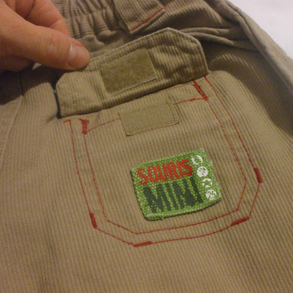 Brown Corduroy Pants With Red Detailing 100% Cotto - Picture 4 of 5